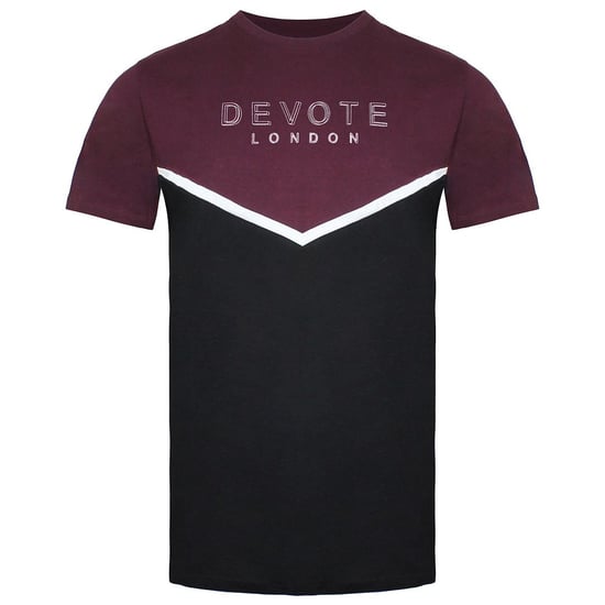 Devote London Conrad Mens Black/Burgundy T-Shirt