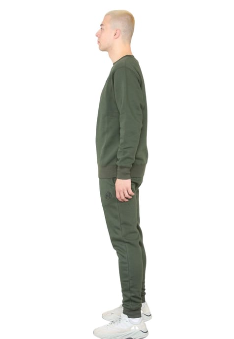 MYT Herren-Trainingsanzug mit Rundhalsausschnitt und Stickerei-Logo in Khaki - Image 3