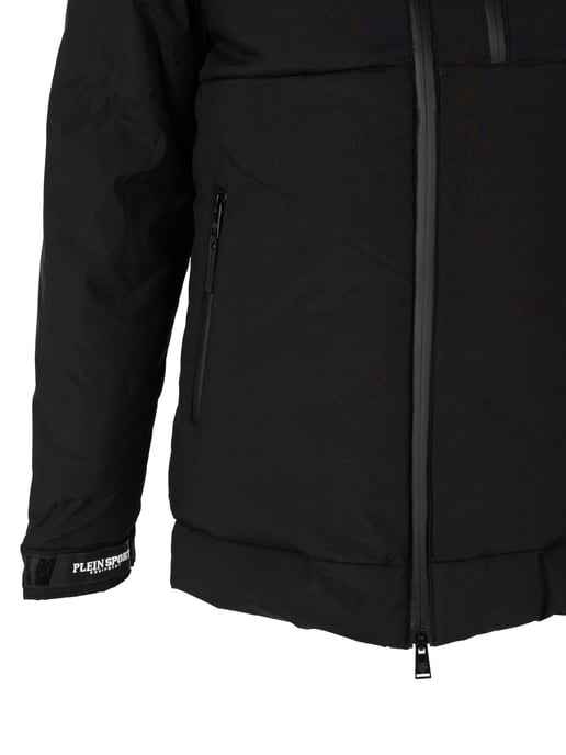 Plein Sport Gepolsterte Kleine Rundlogo Markierte Schwarze Jacke - Image 5