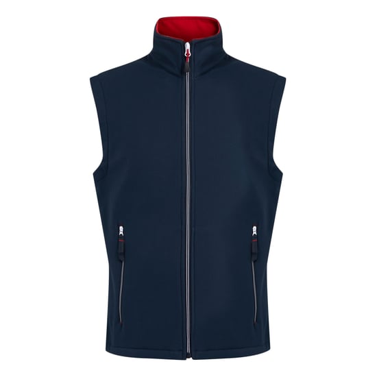 Regatta Mens Ascender Softshell 2 Layer Body Warmer (Navy/Classic Red)