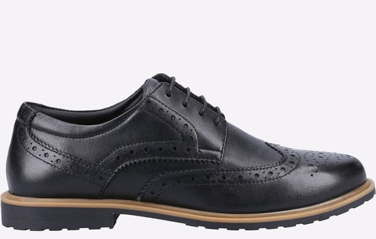 Hush Puppies Verity Leder Damen Schwarze Brogues Schuhe - Image 1