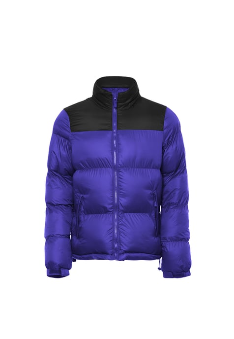 Mo Wattierte Steppjacke Herren Kobalt Schwarz - Image 3