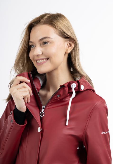 Dreimaster Regenmantel Damen Dunkelrot - Image 3