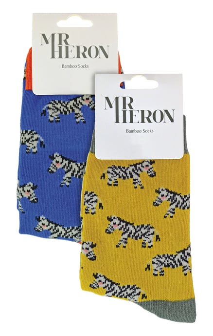 Mr Heron - 2 Paar Socken aus Bambus mit Tiermuster - Zebra - Image 2