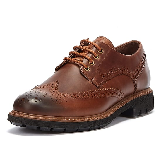 Clarks Batcombe Wing Mens Dark Tan Schuhe - Image 3