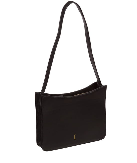 'Ava' Black Leather Grab Bag