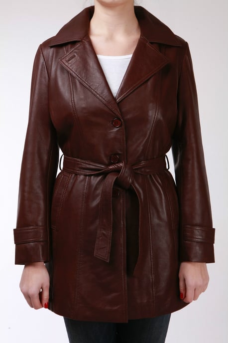 Women's 3/4-length trench coat with tie - Oldbury