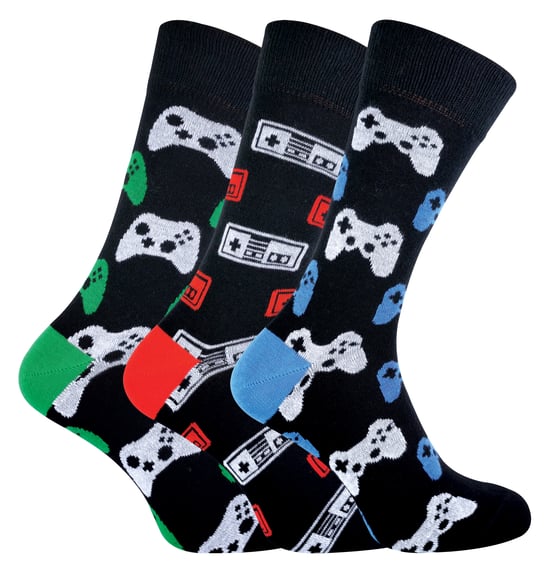 Herren Retro Gaming Funky Neuheit Videospiel Socken 6-11 | 3 Paare - Image 1