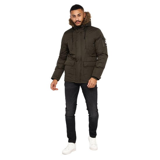 Crosshatch - "Parkmoore" Parka für Herren (Dunkel-Olive) - Image 5