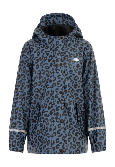 Schmuddelwedda Regenjacke Mädchen Blau Grau Schwarz Leo - Image 1