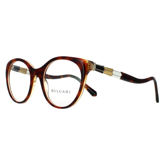 Bvlgari Cat Eye Damen Havanna Bernstein gelb klar Brillenfassungen - Image 2