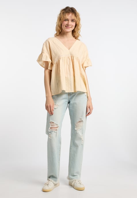 Dreimaster Tunika Damen Beige Creme - Image 2