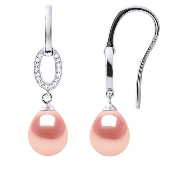 Earrings Hooks Freshwater Pearls 8-9mm Pears Roses Jewelry 925