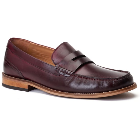 Base London Garfield Leder Herren Bordo Loafer - Image 1