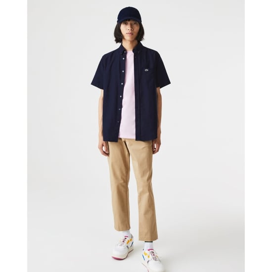 Men's Lacoste Regular Fit Cotton Shirt in Navy