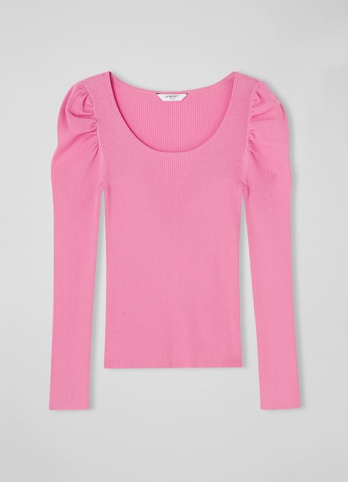 LK Bennett Rita Knitted Tops, Bright Pink