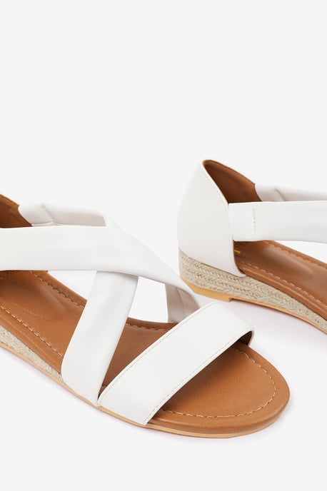 Wheres That From Womens 'Hummingbird' Low Wedge Shoes With Cross Over Strap - Image 4