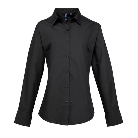 Premier Damen Popeline-Bluse / Bluse / Arbeitshemd, langärmlig (Schwarz) - Image 1