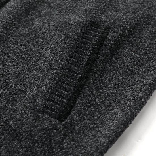 Herren-Cardigan mit Rei?verschluss, Stehkragen und gefuttertem Grobstrickpullover dunkelgrauarz - Image 6