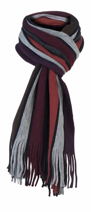 Mens Italian Inspired Warm Knitted Striped Winter Scarf One Size