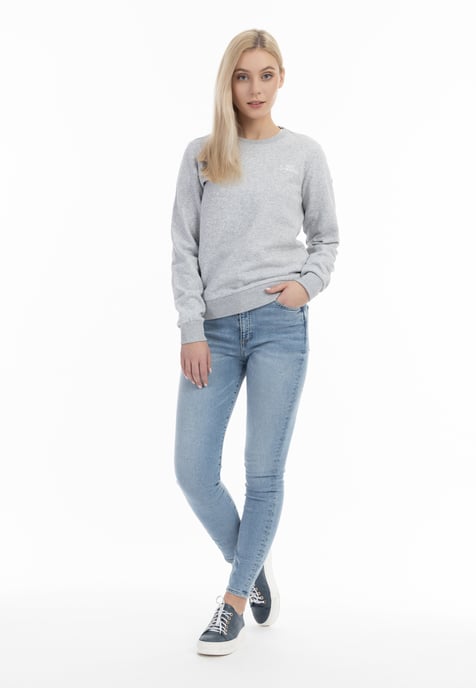 Dreimaster Sweatshirt Damen Hellgrau Melange - Image 2