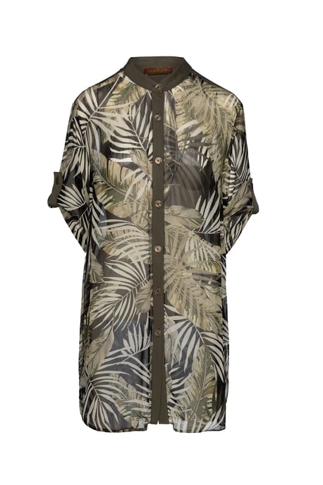 Long Print Chiffon Shirt