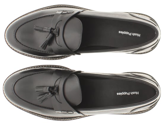 Hush Puppies Ginny Wildleder Damen Schwarze Loafer - Image 6