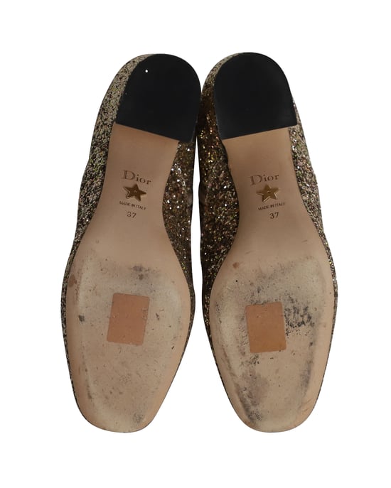 Dior D-Circus Glitzer-Ankle Boots aus goldenen Leder - Image 5