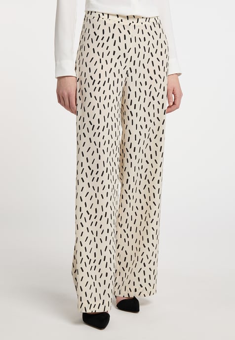 Dreimaster Stoffhose Damen wollweiß schwarz - Image 3