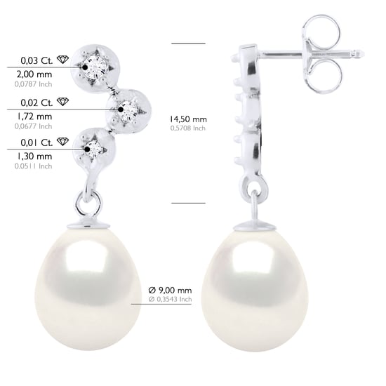Ohrringe Prestige – Diamanten 0,12 ct – Qualität HSI – Weißgold - Image 2