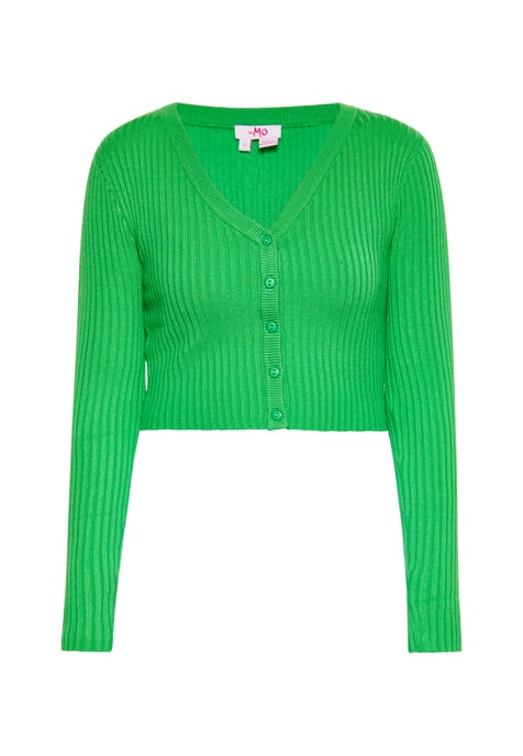 Mymo kurze Strickjacke Damen grün - Image 1