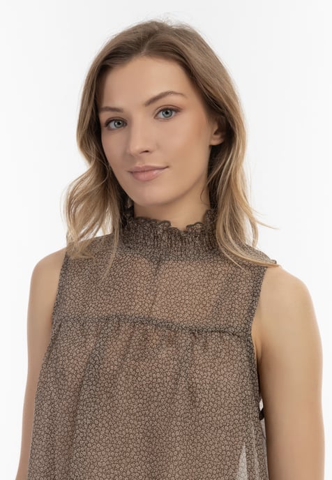 Dreimaster Bluse Damen Oliv Wollweiss - Image 5