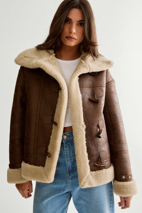 Duffle Front Bonded Fur  Aviator