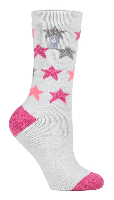 Heat Holders Lite - Womens isoliert thermische Socken | Mehrere Designs einschließlich Argyle Streifen Herzen Sterne | Warme Socken für den Winter - Silver Grey (Nice) - Image 1