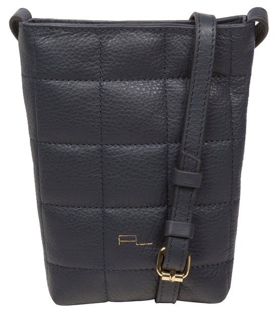 'Elouise' Navy Nappa Leather Cross Body Phone Bag