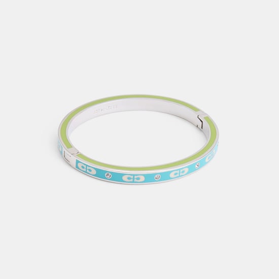 Kissing C Multi Enamel Hinged Bangle - Image 1