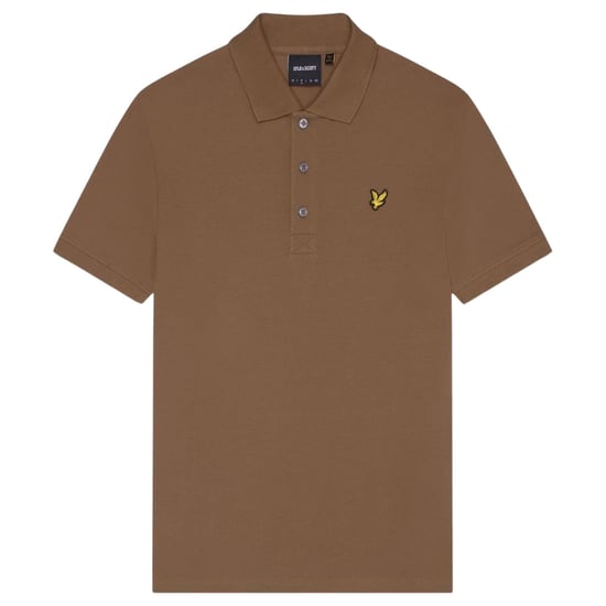 Lyle & Scott Branded Chest Logo Wild Nettle Brown Poloshirt - Image 1