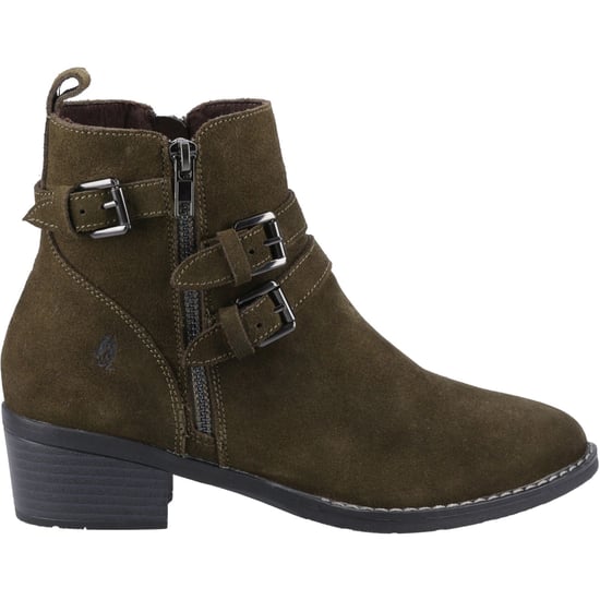 Hush Puppies Jenna Leder Damen Stiefel Khaki - Image 5