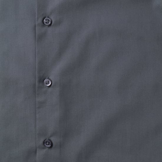 Russell Collection Herren Langarmhemd aus pflegeleichter Poly-Baumwolle aus maßgeschneiderter Popeline (Convoy Grey) - Image 3