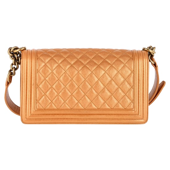 Chanel Gequiltete Mittelgroße Boy Flap Bag aus braunem Lammleder - Image 3