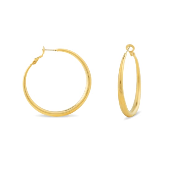Luxenter sira hoop earrings in 18k yellow gold plated finish