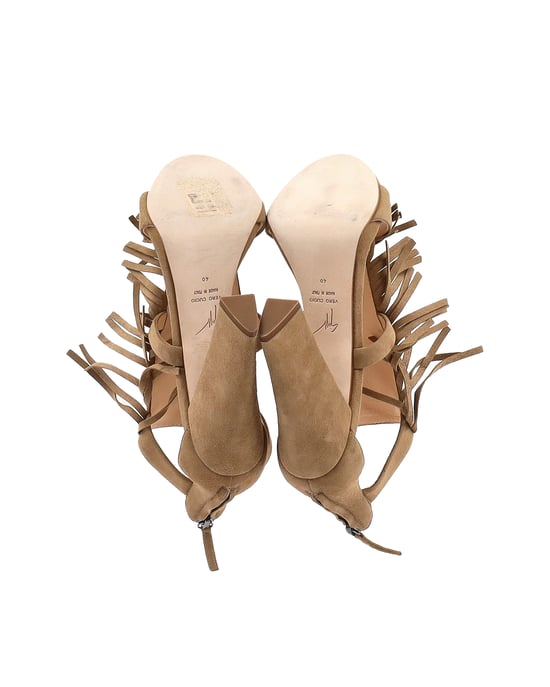 Giuseppe Zanotti Alabama Fransen-Sandalen aus beigem Wildleder - Image 6