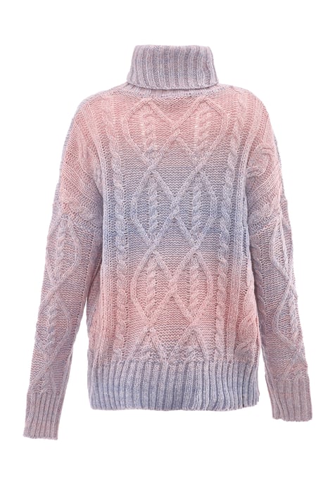 Mymo Rollkragenpullover Damen blau rosa - Image 2