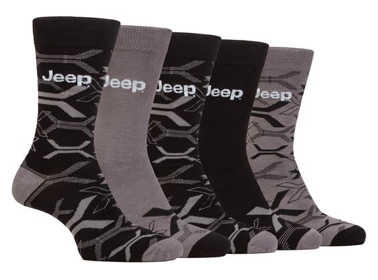 Herren Bambus Kleid Socken | Jeep | 5 Pack atmungsaktiv Freizeit Socken für jeden Tag tragen - Schwarz / Charcoal - Image 1
