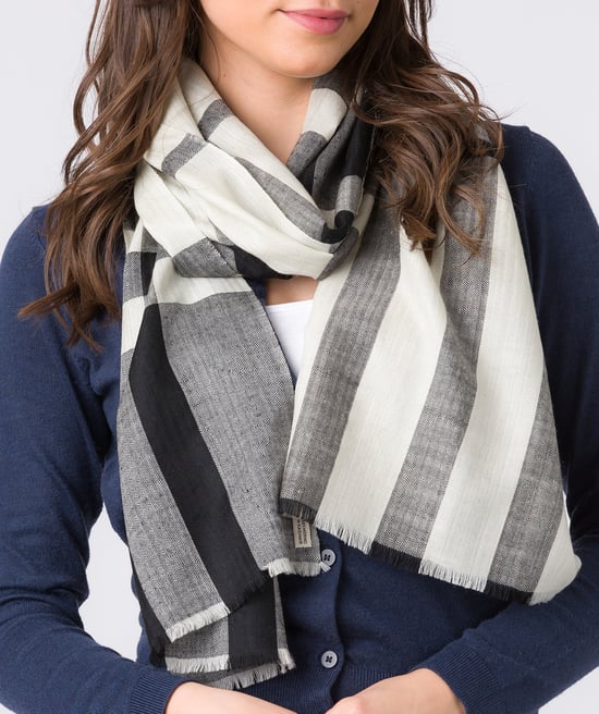'Mono' Cashmere & Merino Wool Pashmina