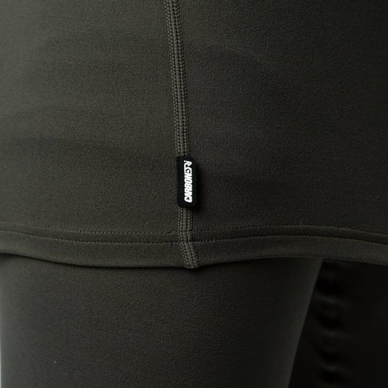 Bodyfit Zip Neck Baselayer Dark Khaki