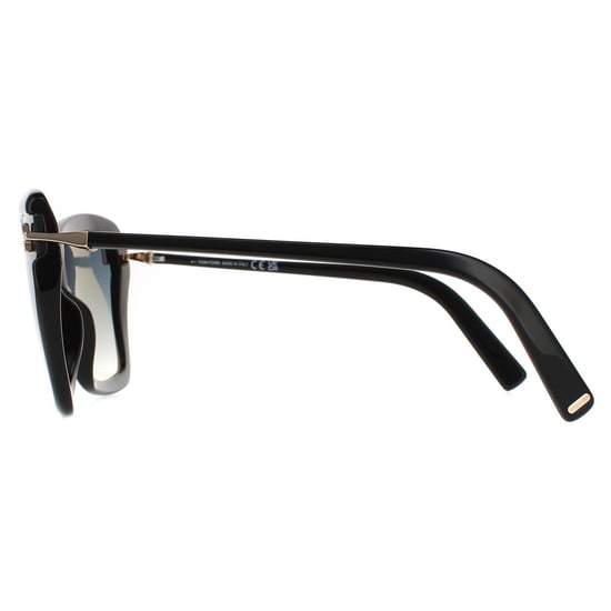 Tom Ford Butterfly Womens Shiny Black Smoke Gradient