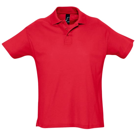 SOLS Herren Sommer II Pique Kurzarm-Poloshirt (Rot) - Image 1