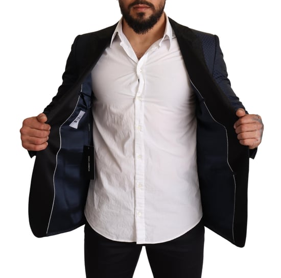 Dolce & Gabbana - Veste blazer MARTINI en laine bleue pour hommes, coupe étroite - Image 6