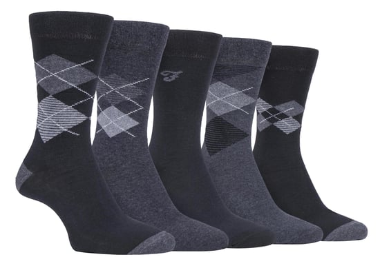 Farah - 5er-Pack Herren dünne atmungsaktive klassische Argyle gemusterte weiche Top Baumwolle Kleid Socken - FCS270BLKCHA (Argyle) - Image 1